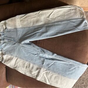 Two-Tone Denim Jeans